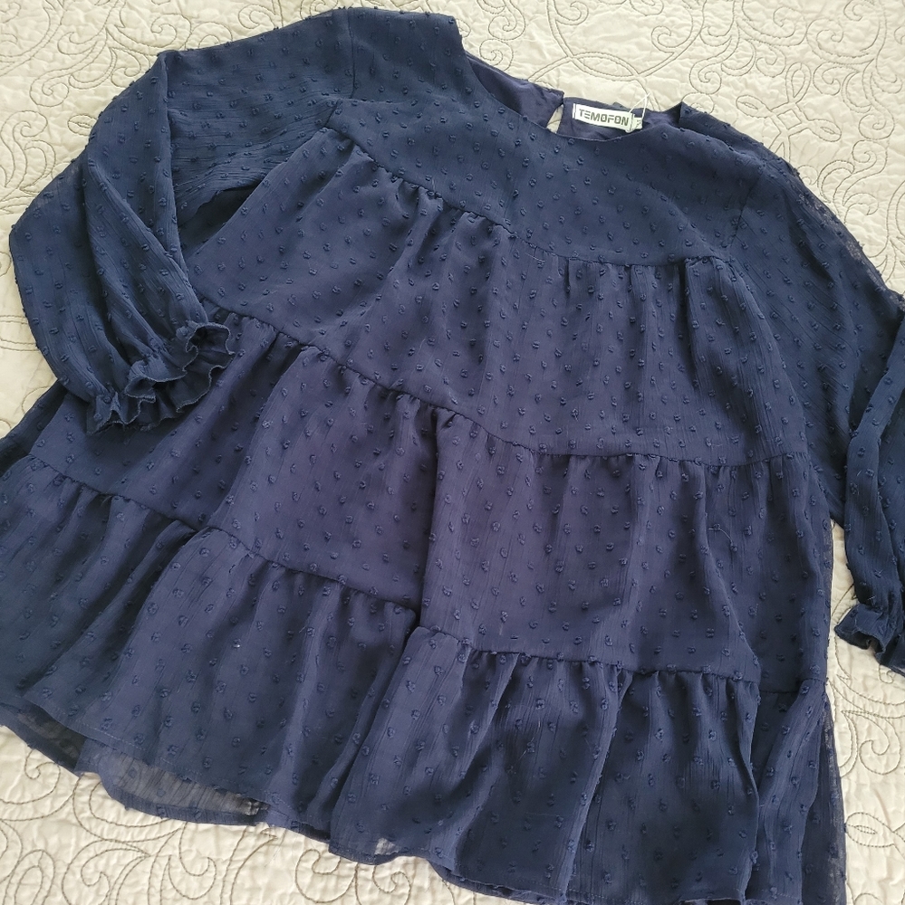 NWT Temofon Chiffon Blouse